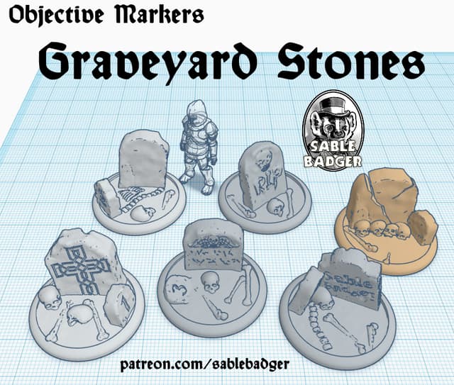 Objective Markers - Gravestones for Fantasy games.