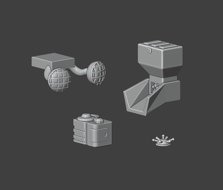 Gaslands Drop Weapon Five Set – 3D Printable STL for Vehicular Combat Tabletop Gaming