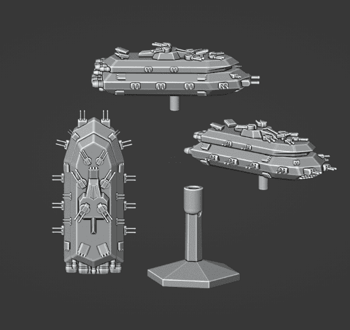 Fleet One Destroyer Spaceship and Flightstand