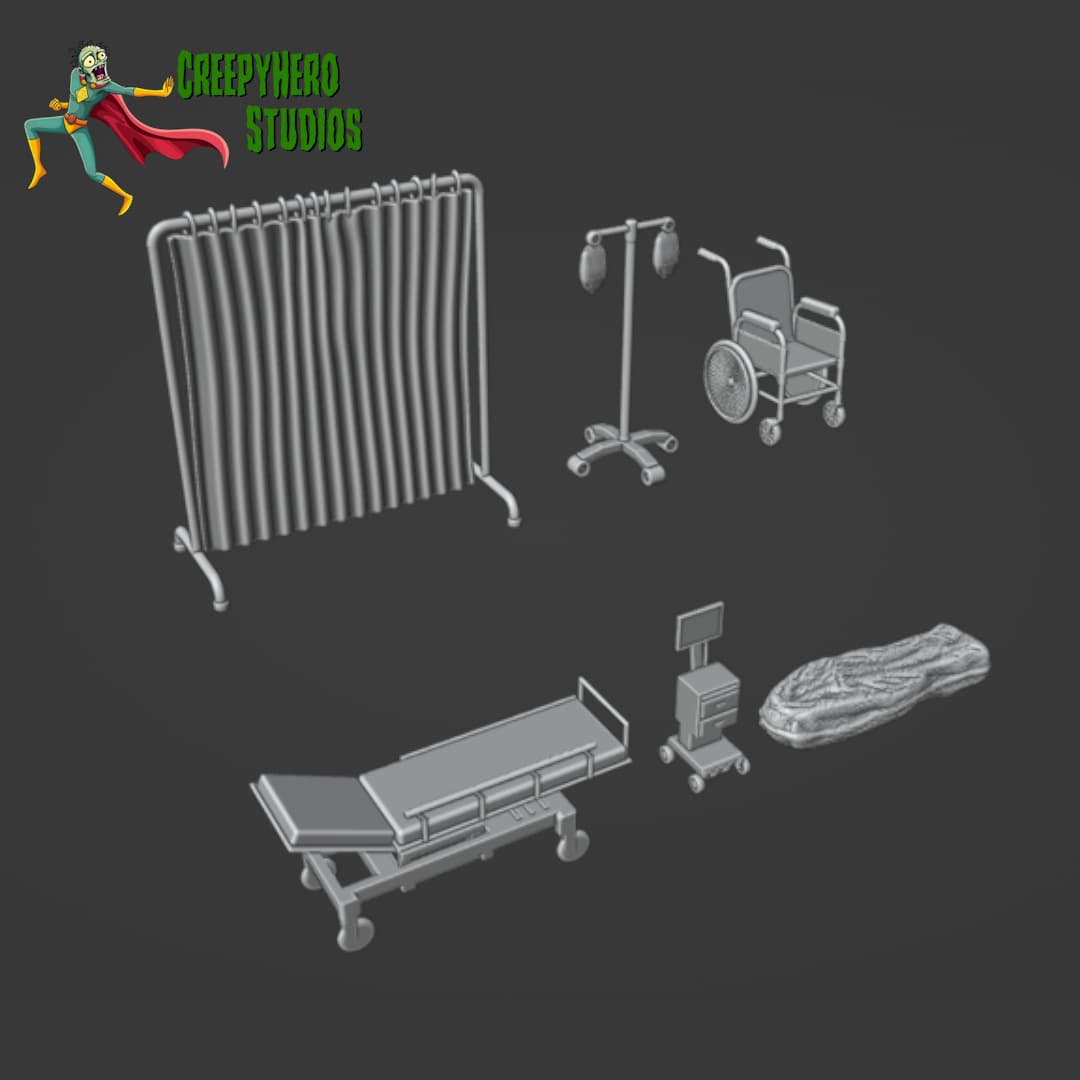 Modern Medical Center Equipment Set