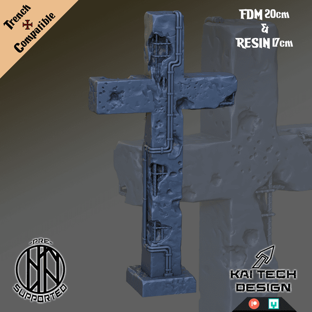Concrete damaged Cross - Terrain, Trench Compatible