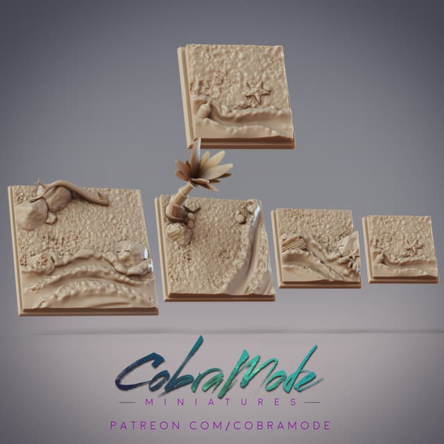 Island Beach Square Base Pack (4pcs)