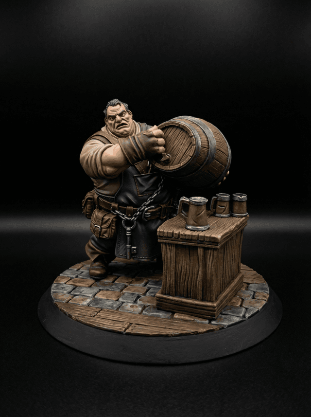 FREE NPC Barkeep Fantasy Miniatures 32mm STL for TTRPG
