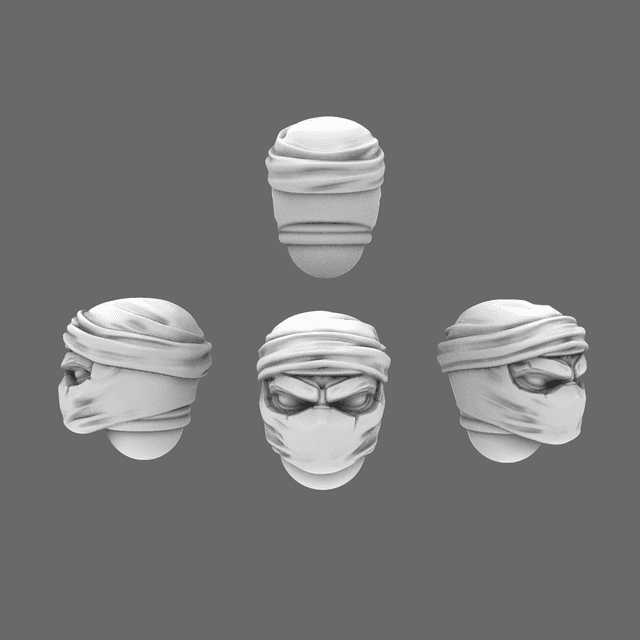 Cyber Samurai Ninja Heads Type D