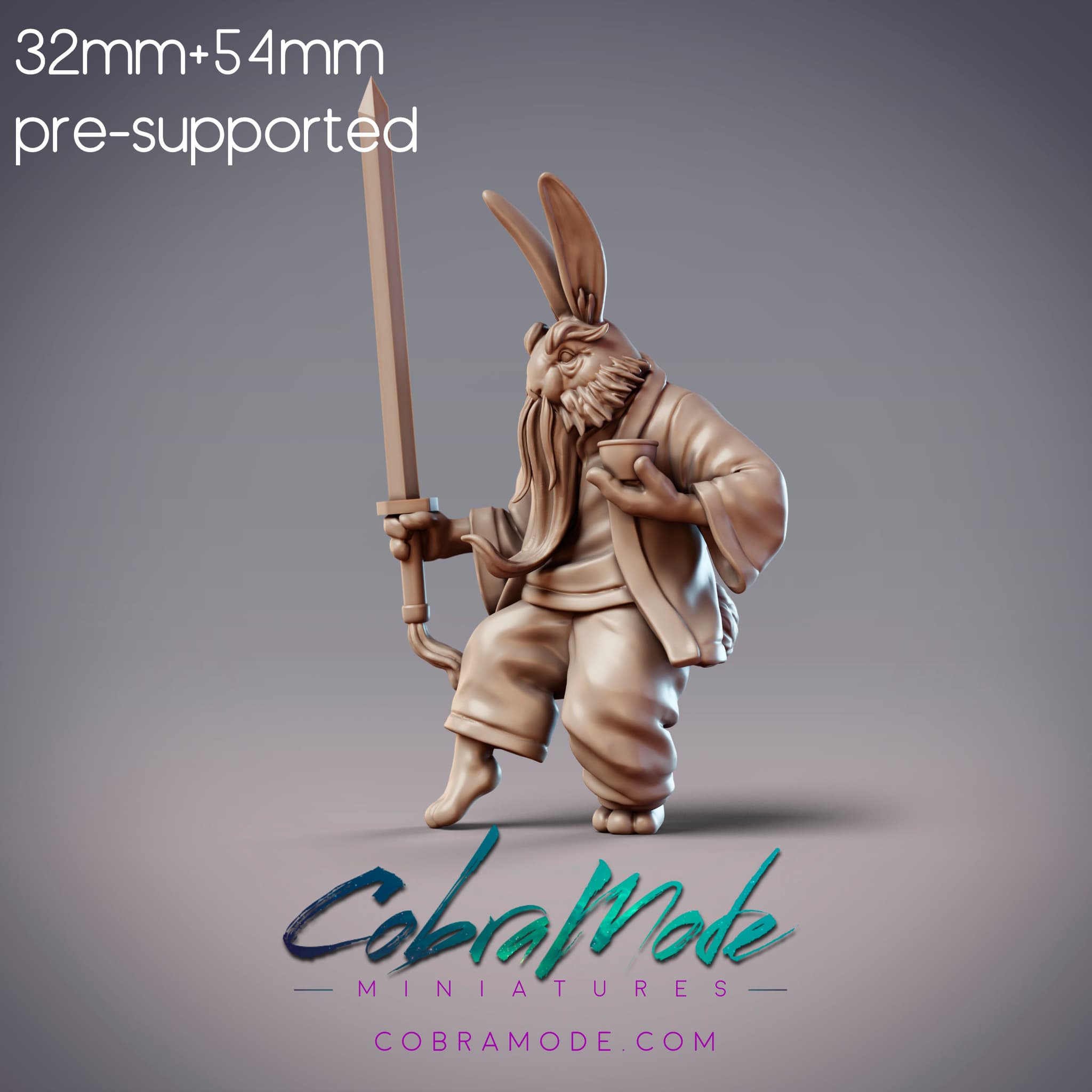 Rabbitfolk Teacher - Elegant Sword, Guanghan Swordmaster (Pre-supported)