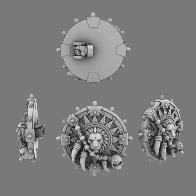 Lion Spirit Knights Sunburst Shields RIGHT