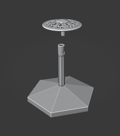 Science Fiction Saucer Recon Ship and Flight Stand
