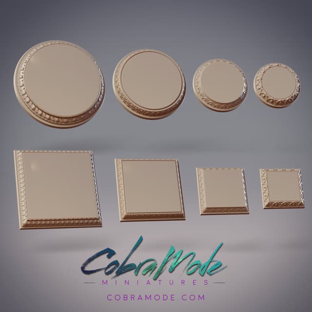 Gilded Platform Base Pack (8pcs) - Round and Square Versions