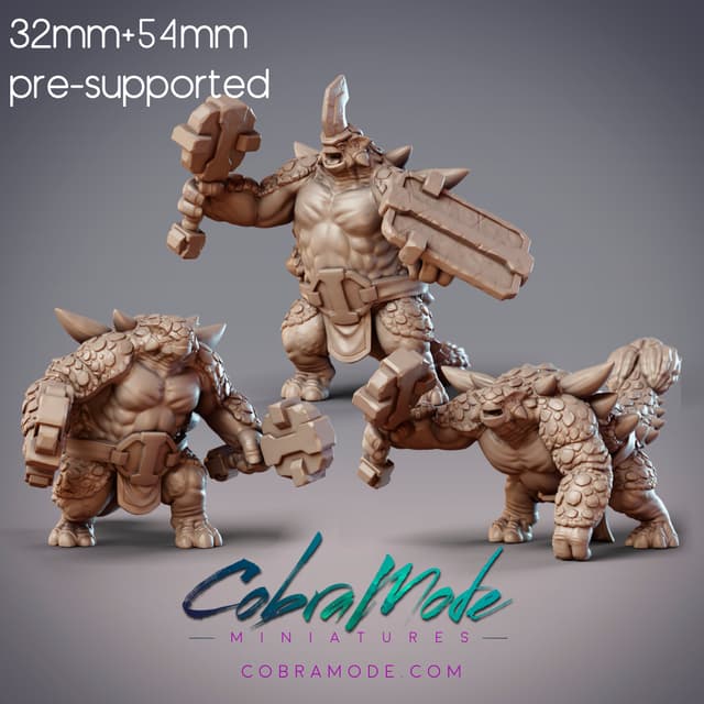 Dinofolk Brutes - Krommok, Grothar, and Skarn, Dinovian Mercenaries (Pre-supported)