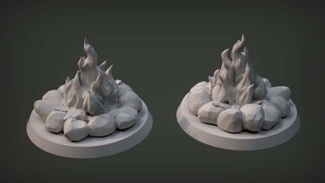 Campfire and Bed