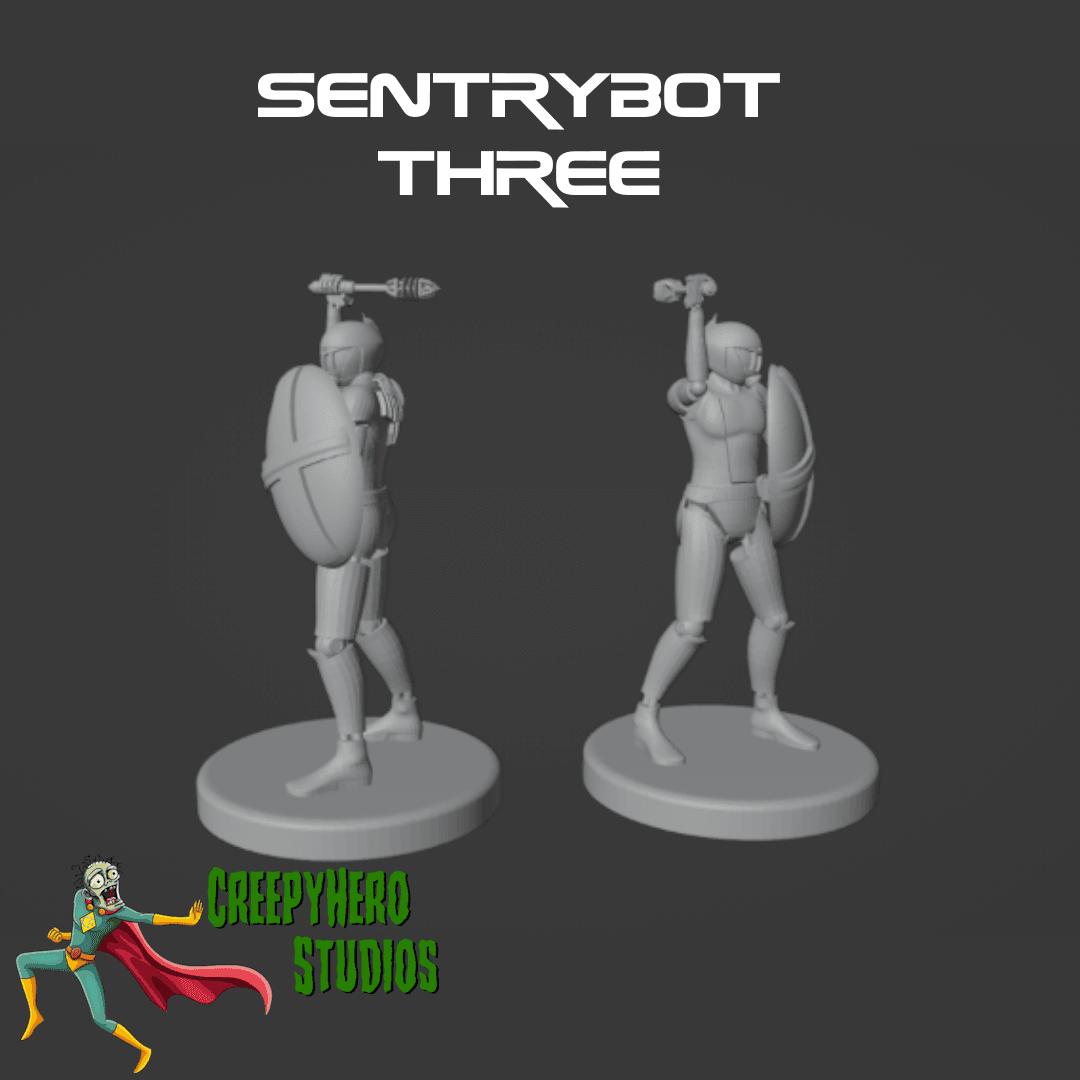 SciFi Sentrybot Three Miniature