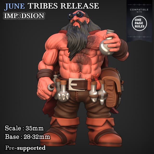 Alchemist muscled dwarf