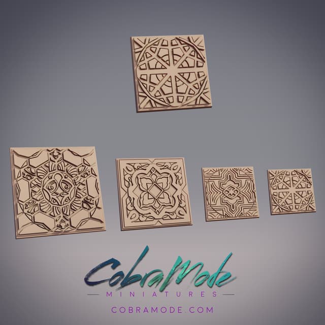Ornate Emblem Square Base Pack (4pcs)
