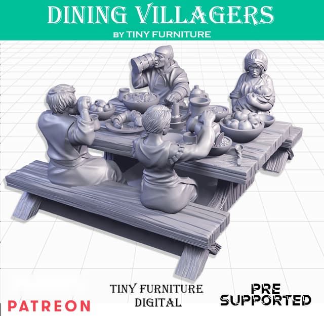 Dining villagers (SITTING FOLKS)
