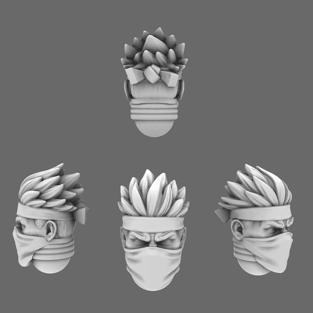 Cyber Samurai Ninja Heads Type C