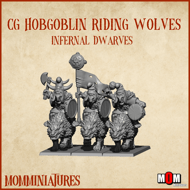 CG Hobgoblins riding wolves (Old Infernal Dwarves)