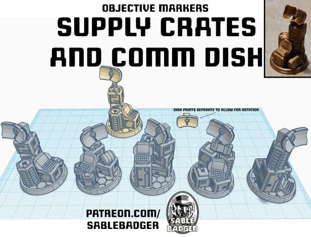 Objective Markers - Sci Fi Crate and Comm Dish
