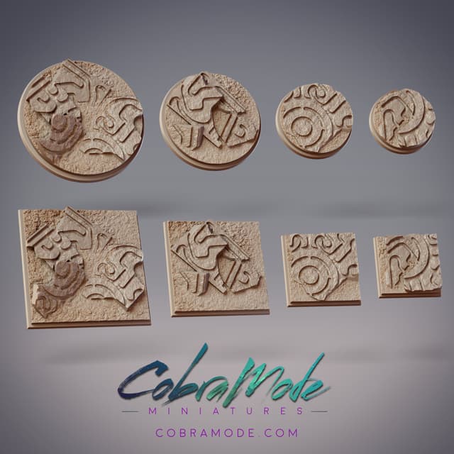 Ruined Floor Base Pack (8pcs) - Round and Square Versions