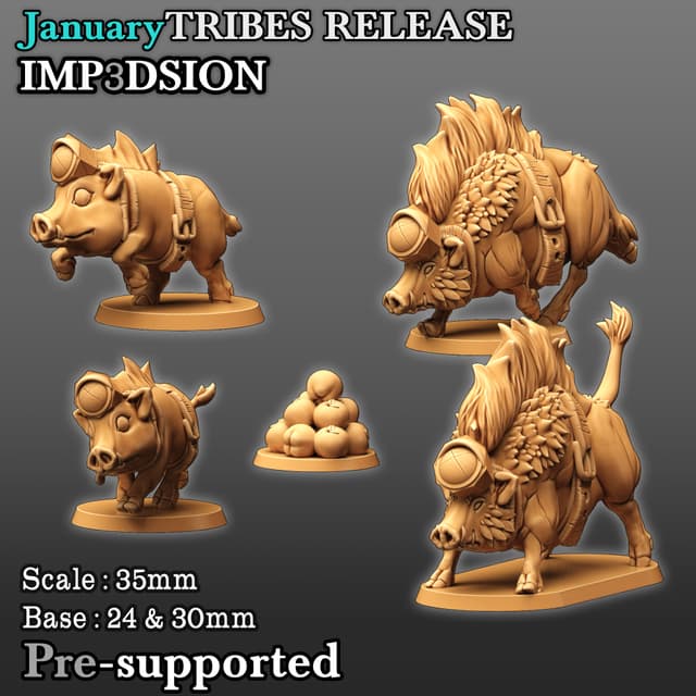 Tammed boars (5 miniatures)