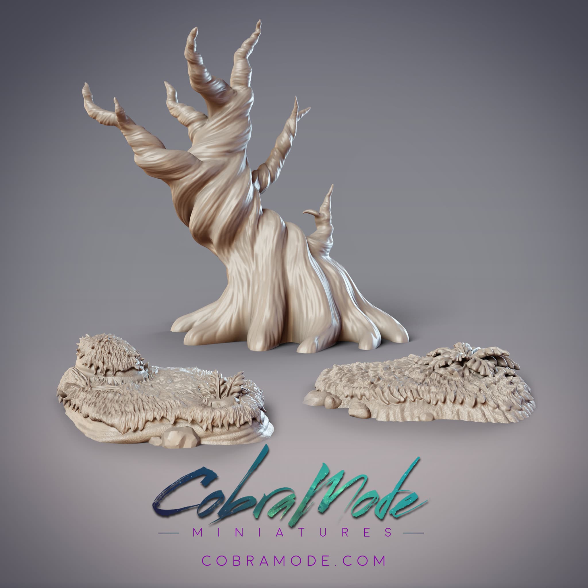 Grassy Knoll and Gnarled Tree Scatter Terrain Pack