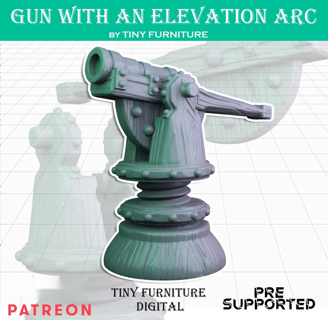Gun with an elevation arc (Medieval Artillery)