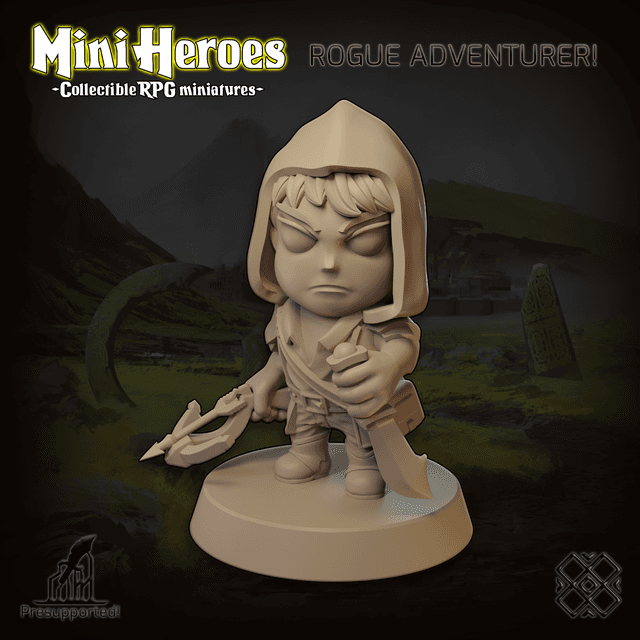 Mini Heroes - Collectible RPG Miniatures (Rogue, Assassin, Chibi)