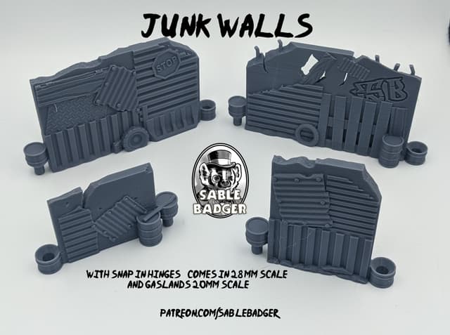 Post Apocalypse 28mm Junk walls Modular and Connectable
