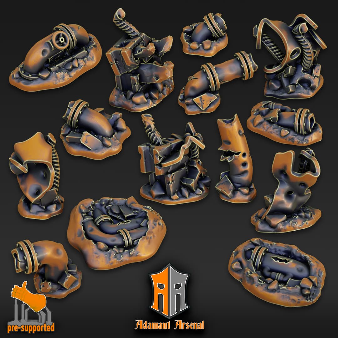 Basing Bits - City Pipes and Metal Sharpnel