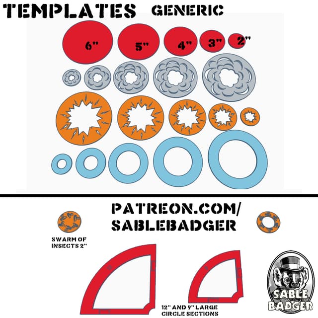 Generic Gaming Templates - many sizes