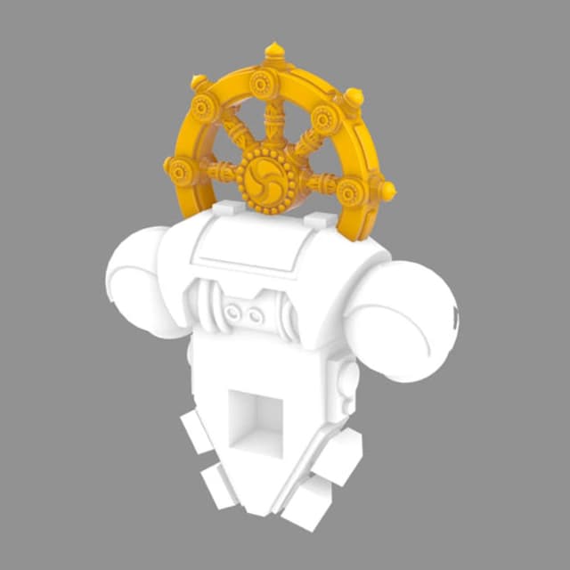 Cyber Samurai Iron Halo Dharma Wheel