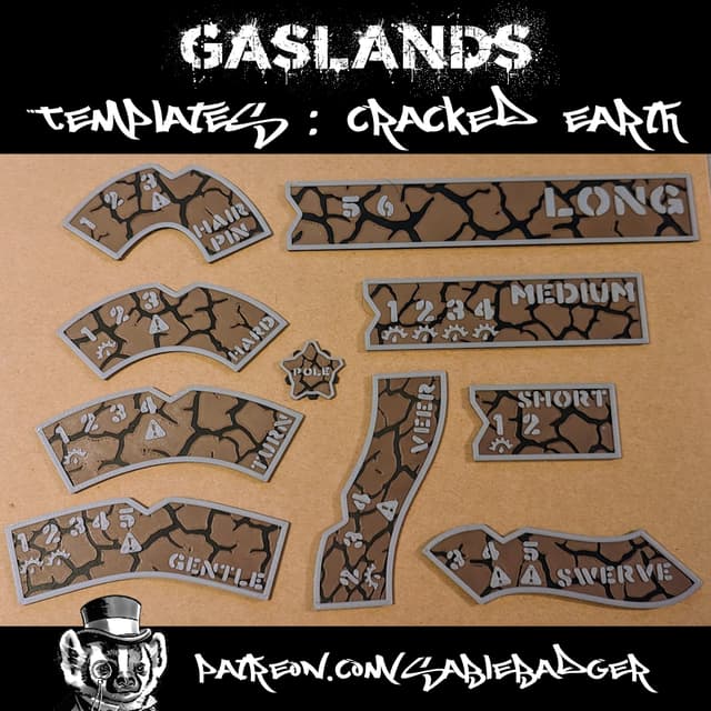 Gaslands - Deluxe Templates - Cracked Earth Design