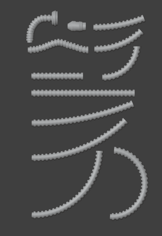 Science Fiction 28mm Scale Modular Hose System STL – Tabletop Terrain and Miniature Accessories