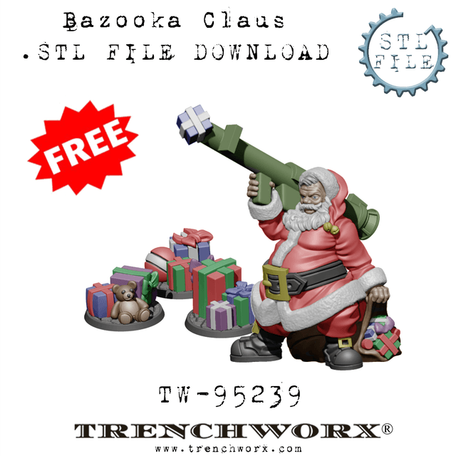 "Bazooka" Claus and Gift Objectives .STL Download