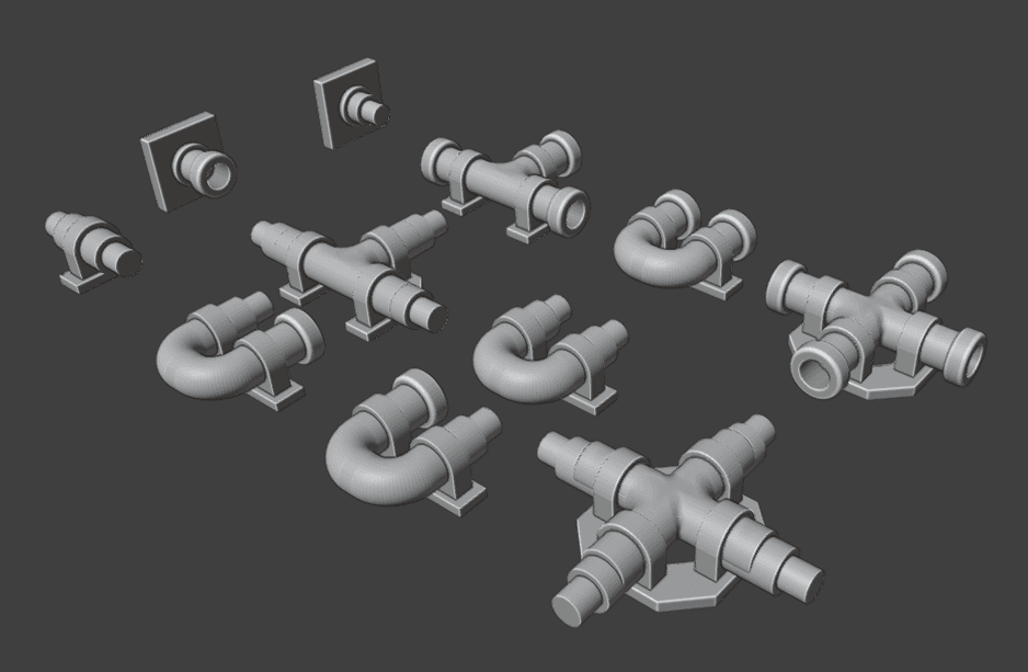 Science Fiction Wall Pipe Three Set