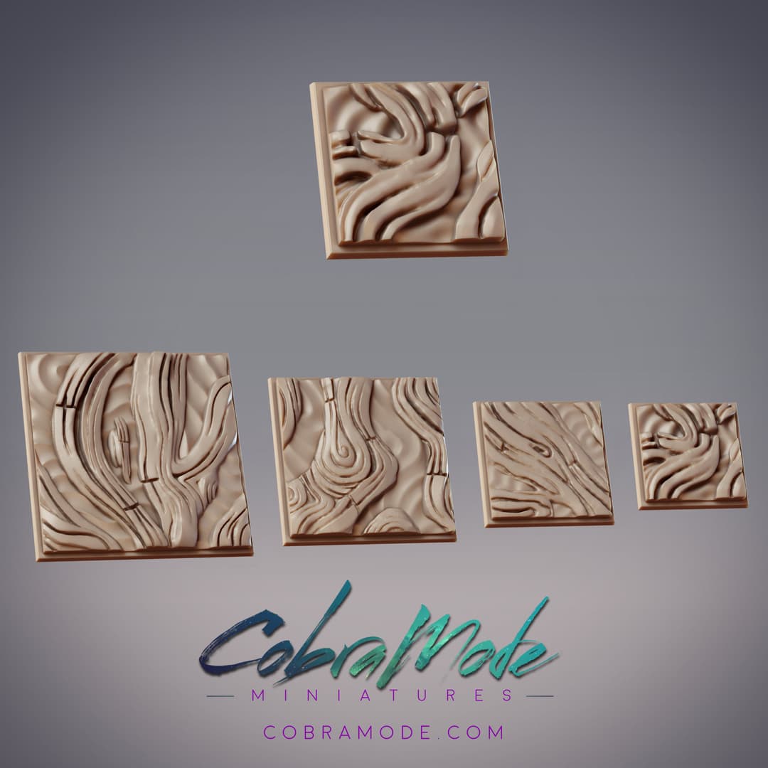 Wood Texture Square Base Pack (4pcs)