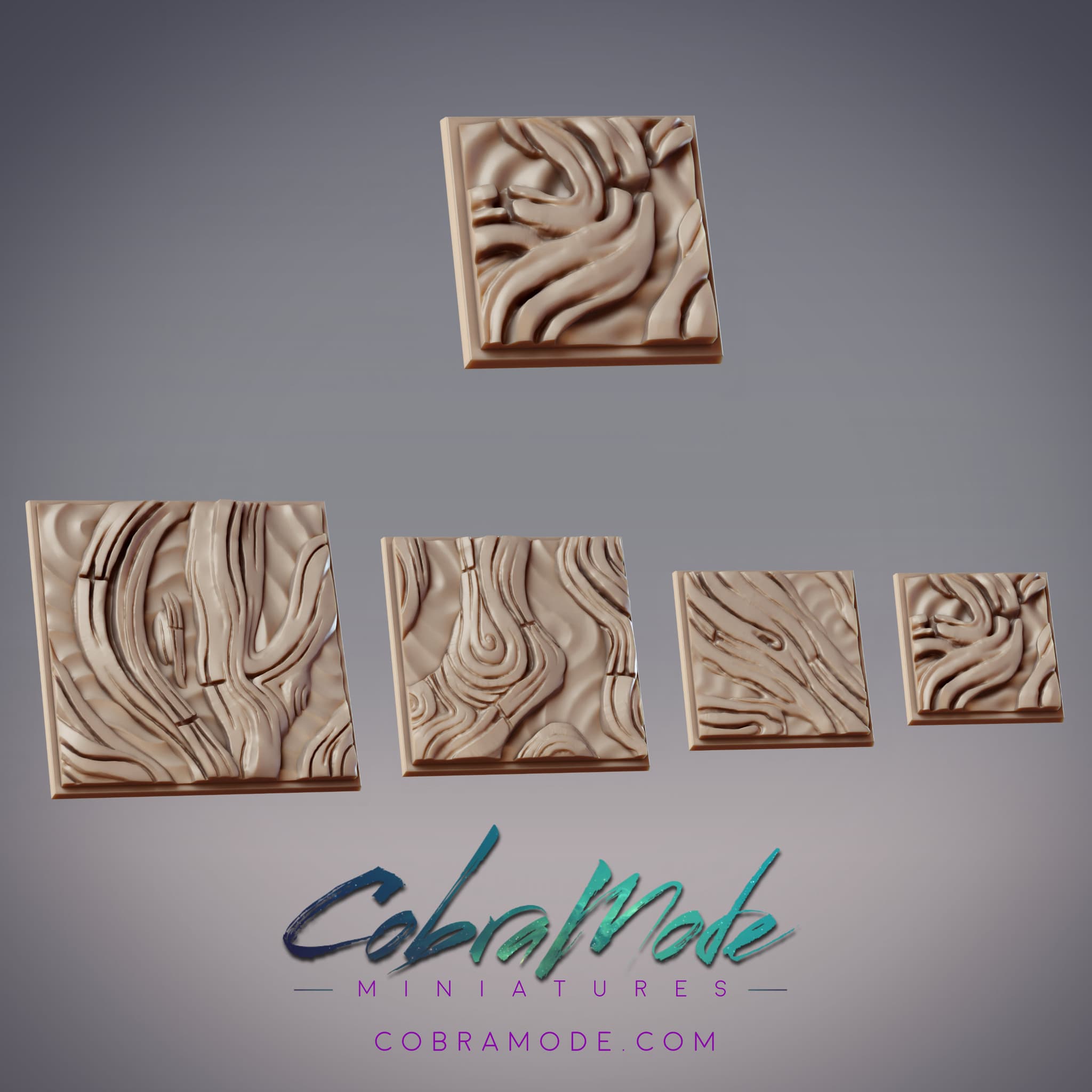 Wood Texture Square Base Pack (4pcs)