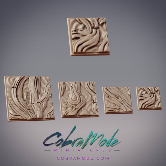 Wood Texture Square Base Pack (4pcs)