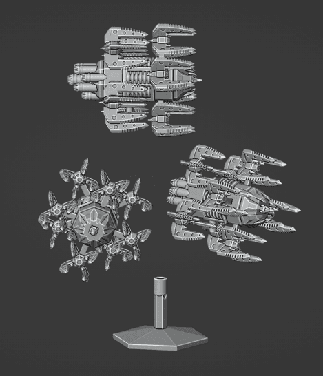 Blade Battleship Spaceship and Flightstand