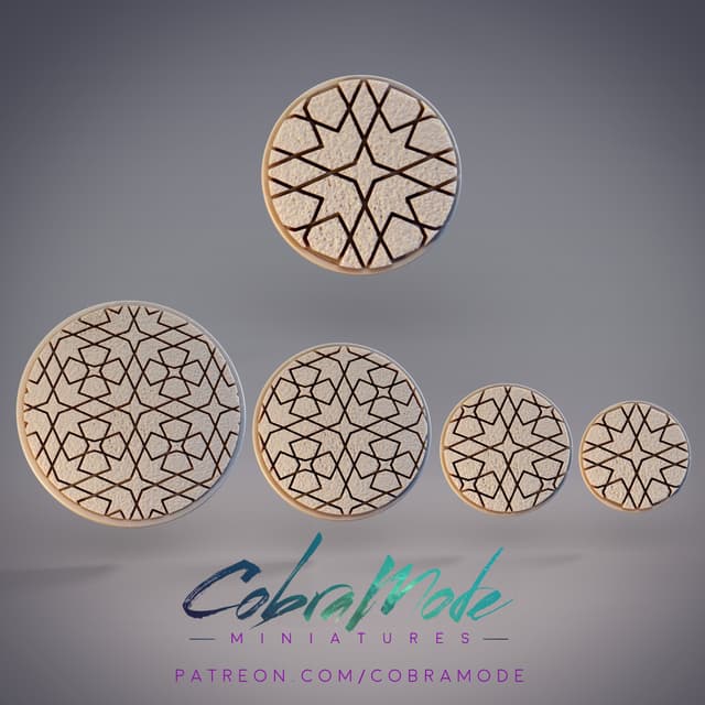 4Pcs Moroccan Inspired Tile Bases Pack