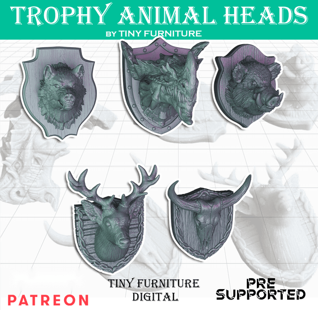 Trophy animal heads
