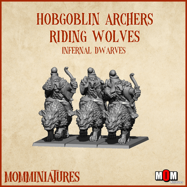Hobgoblin Archers riding wolves (Old Infernal Dwarves)