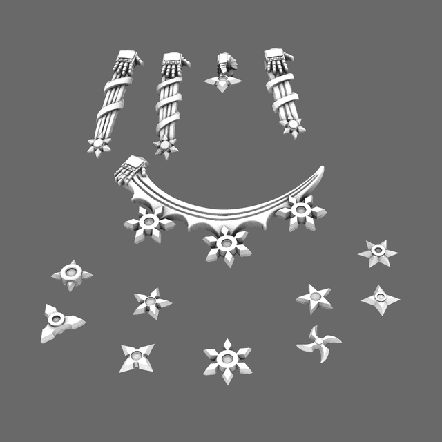 Cyber Samurai Shuriken Stars RIGHT