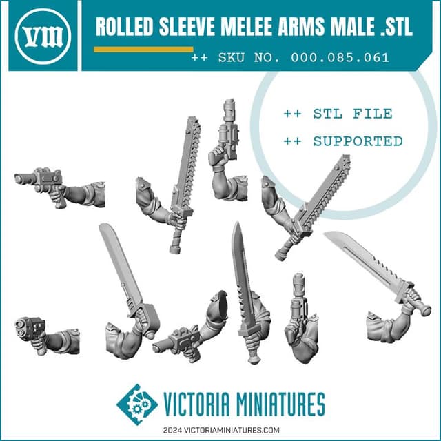 Rolled Sleeve Melee Arms Male x10