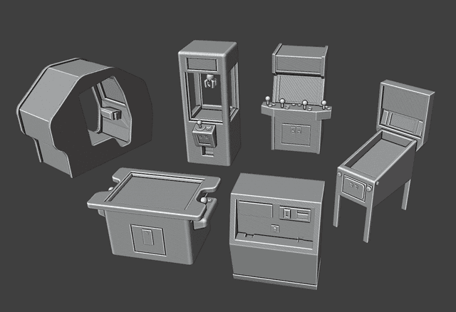 Modern 28mm Scale Arcade Machines