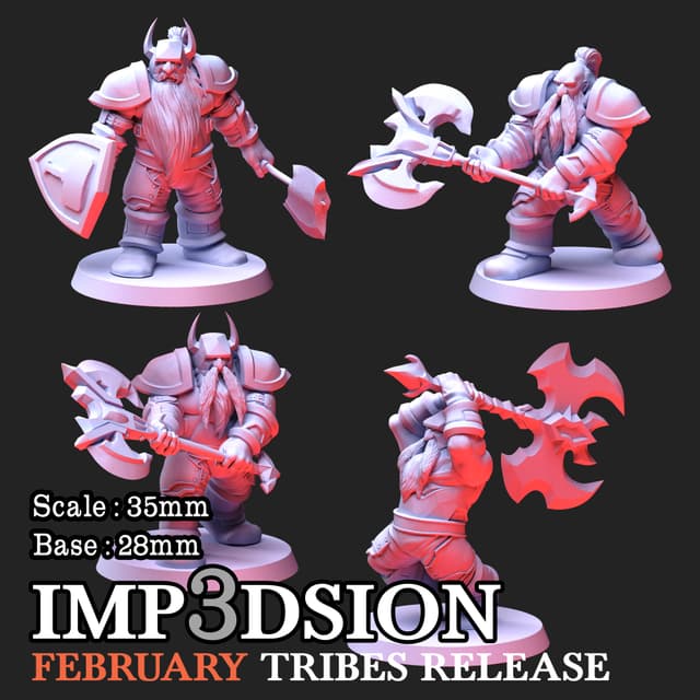 Dwarfs Guards , 4 miniatures pack