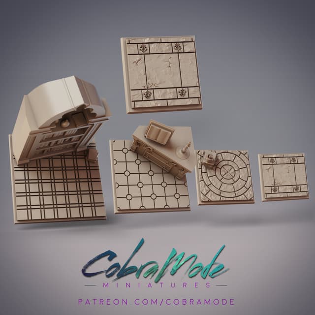 Castle Interior Square Base Pack (4pc)