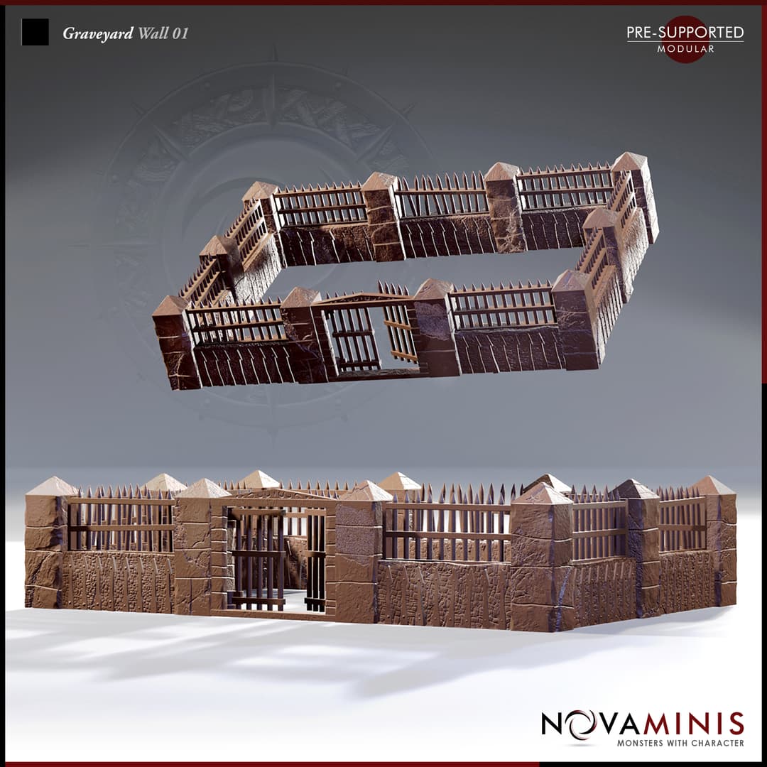 Graveyard Wall 01 [MODULAR]