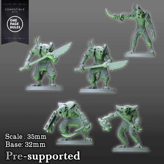 Ratmen Warrior 5 miniatures