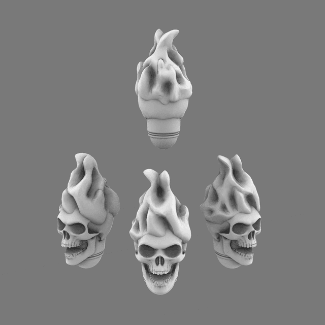 Pumpkin Lords SK V10K Knight Flaming  Skull Heads