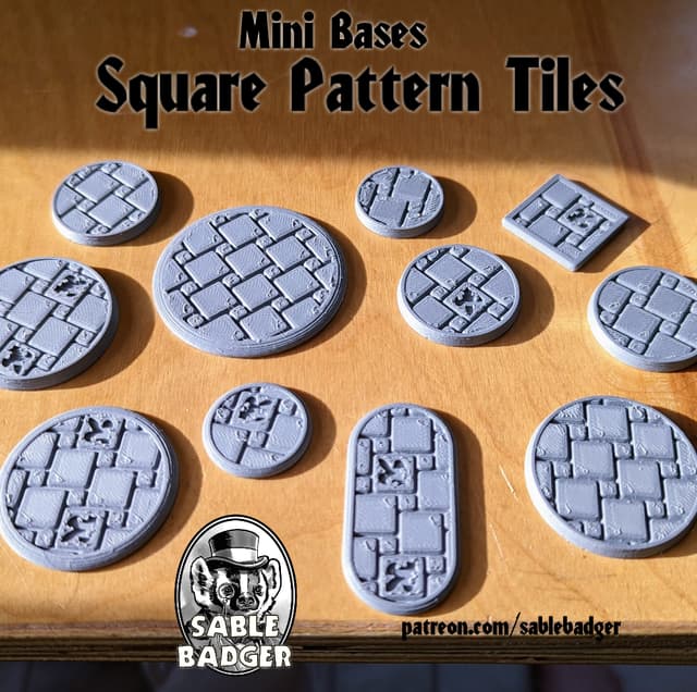 Mini Bases - Square Pattern Tiles